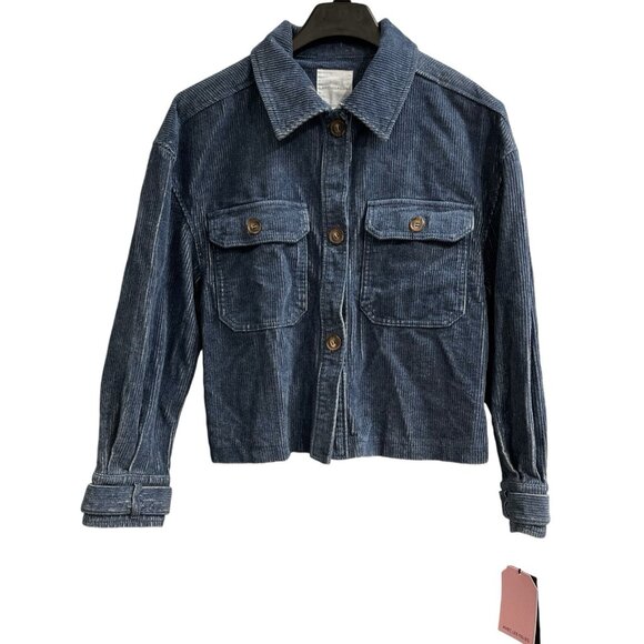 Avec Les Filles Jacket Womens M Blue Corduroy Boxy Oversized Trucker Gorpcore - Picture 1 of 8